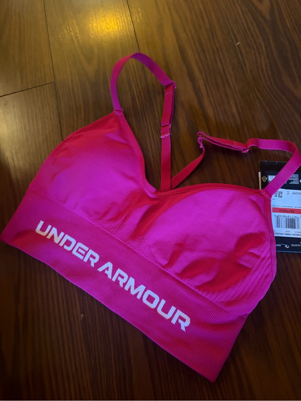 Womens Under Armour Hot Pink Seamless Sports Bra